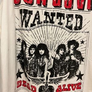 Torrid White Graphic Tank Top Bon Jovi vinyl collection